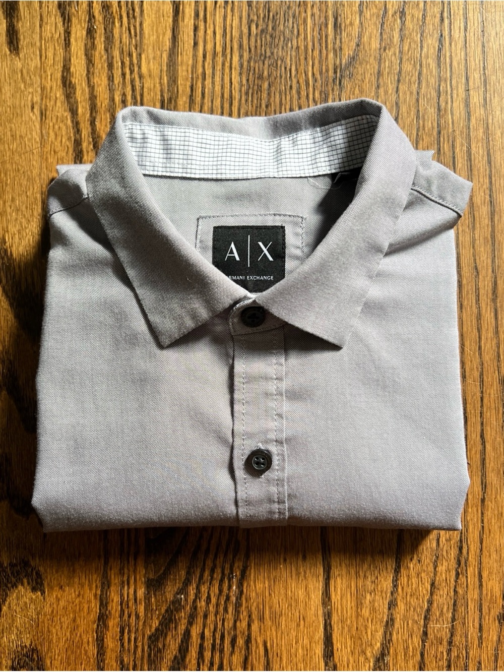 Armani Exchange A|X Gray Button Up Long Sleeve Shirt Slim Fit Men’s Small Cotton